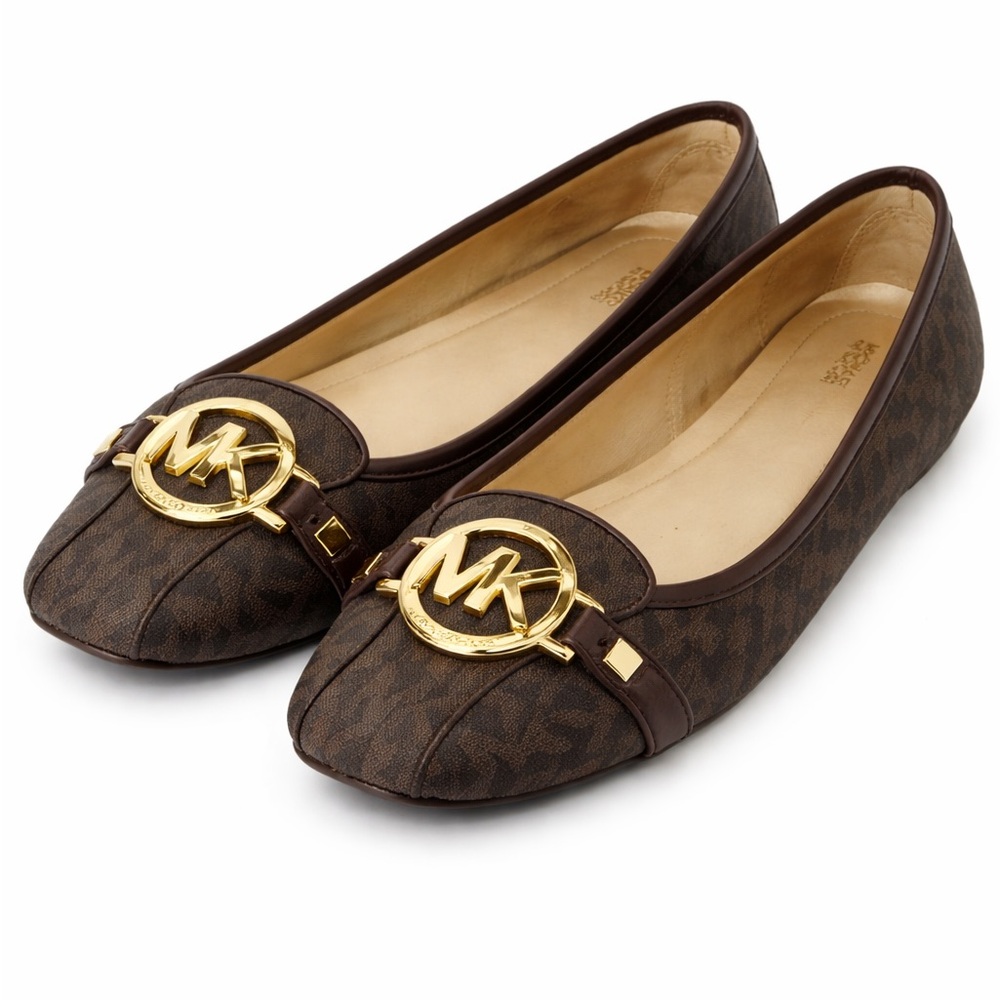 Michael Kors Fulton Moc Flats Brown MK Logo Size 10 Slip On Loafers